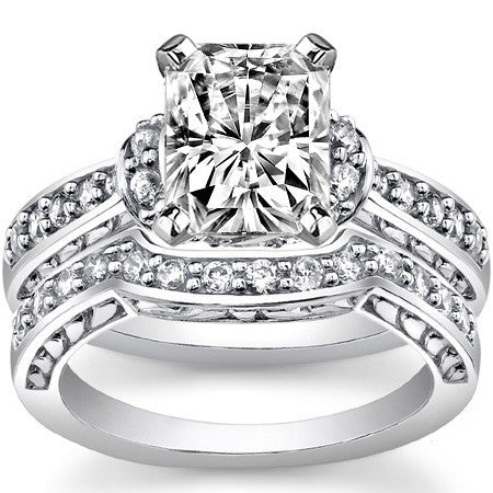 Round Brilliant Moissanite Woven Engagement Ring Setting 0.36ct