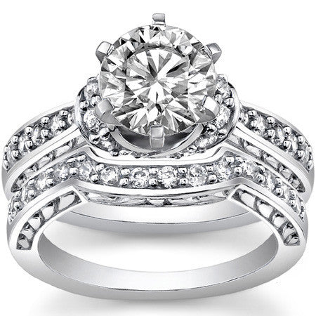 Round Brilliant Moissanite Woven Engagement Ring Setting 0.36ct