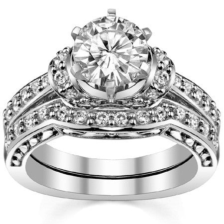 Round Brilliant Moissanite Woven Engagement Ring Setting 0.36ct