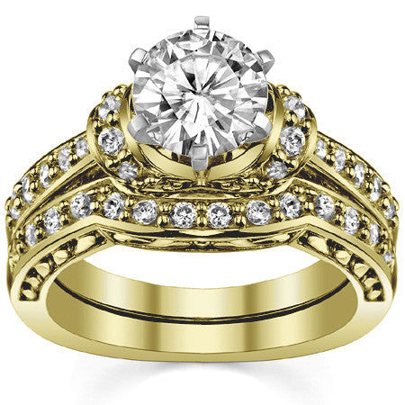 Round Brilliant Moissanite Woven Engagement Ring Setting 0.36ct