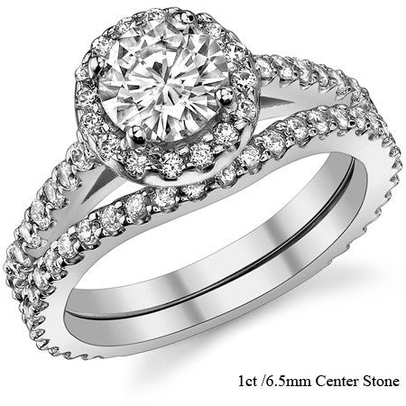 Round Halo Moissanite Engagement Ring