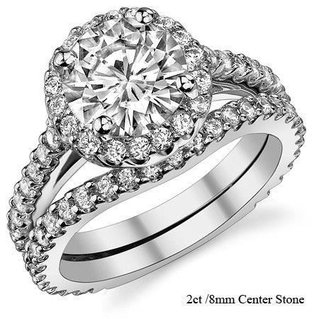 Round Halo Moissanite Engagement Ring