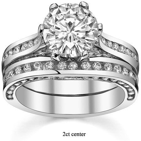 Round 6-Prong Trellis Moissanite Engagement Ring