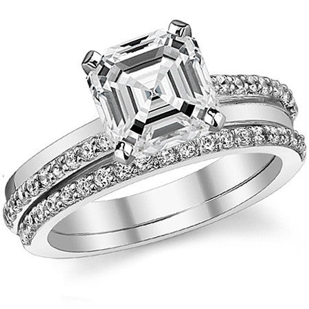 Round Brilliant Moissanite Bypass Engagement Ring, 0.20ct