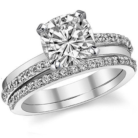 Round Brilliant Moissanite Bypass Engagement Ring, 0.20ct