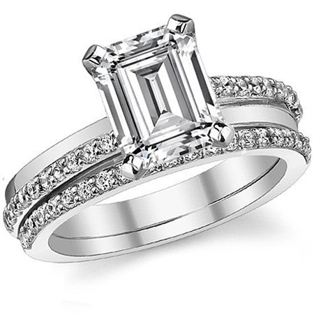 Round Brilliant Moissanite Bypass Engagement Ring, 0.20ct