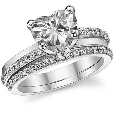 Round Brilliant Moissanite Bypass Engagement Ring, 0.20ct