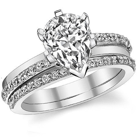 Round Brilliant Moissanite Bypass Engagement Ring, 0.20ct