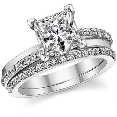 Round Brilliant Moissanite Bypass Engagement Ring, 0.20ct