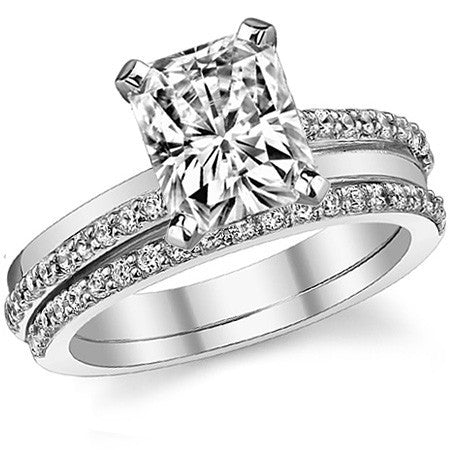 Round Brilliant Moissanite Bypass Engagement Ring, 0.20ct
