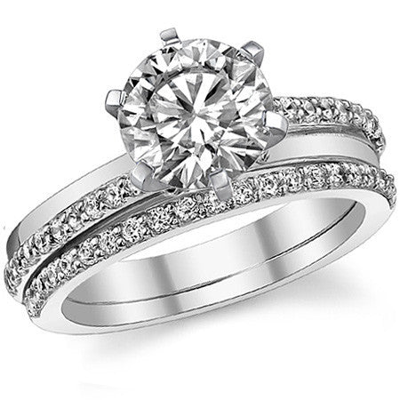 Round Brilliant Moissanite Bypass Engagement Ring, 0.20ct