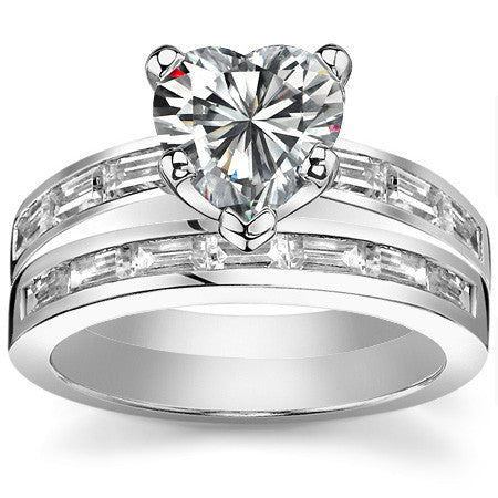Baguette Moissanite Engagement Ring Setting 0.60ct