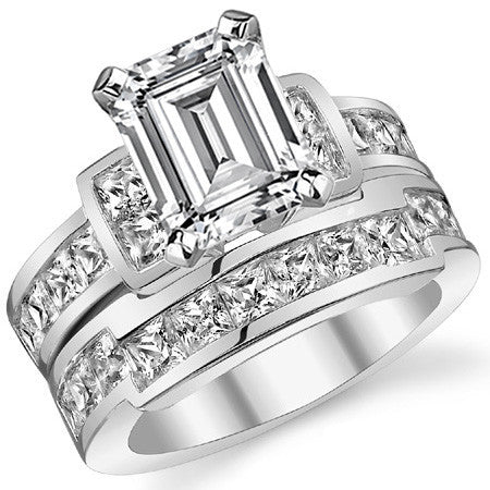 Square Channel Set Engagement Ring Setting, 1.6ct