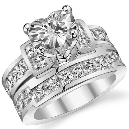 Square Channel Set Engagement Ring Setting, 1.6ct