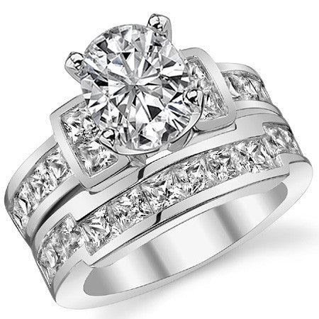 Square Channel Set Engagement Ring Setting, 1.6ct