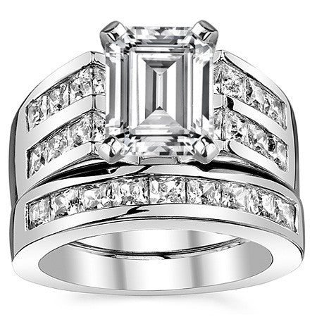 Square Moissanite Engagement Ring Setting, 2.1ct