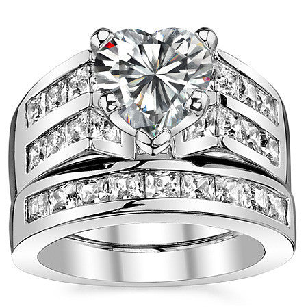 Square Moissanite Engagement Ring Setting, 2.1ct