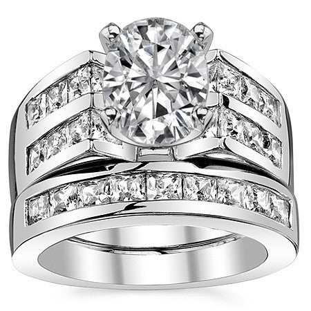 Square Moissanite Engagement Ring Setting, 2.1ct