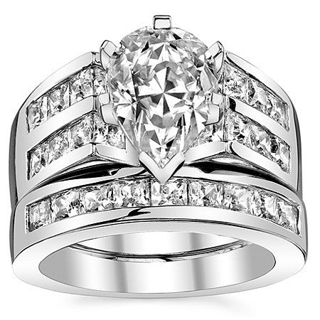 Square Moissanite Engagement Ring Setting, 2.1ct