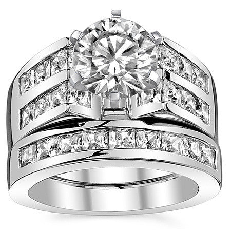 Square Moissanite Engagement Ring Setting, 2.1ct