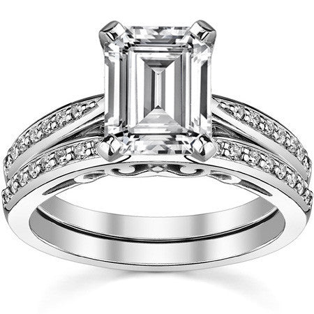 Round Brilliant Moissanite Sculpted Antique Engagement Ring