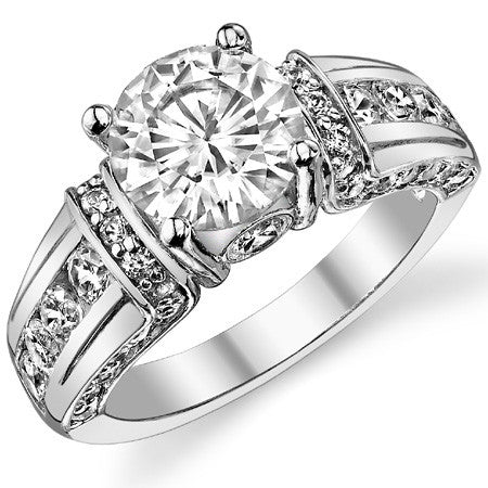 Round & Sapphire/Ruby Moissanite Wedding Set