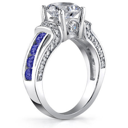 Round & Sapphire/Ruby Moissanite Wedding Set