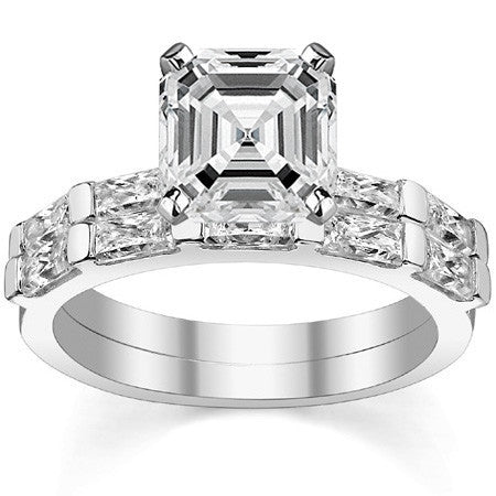 Baguette Moissanite Engagement Ring Setting, 0.40ct