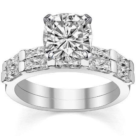 Baguette Moissanite Engagement Ring Setting, 0.40ct