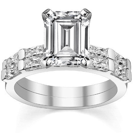 Baguette Moissanite Engagement Ring Setting, 0.40ct