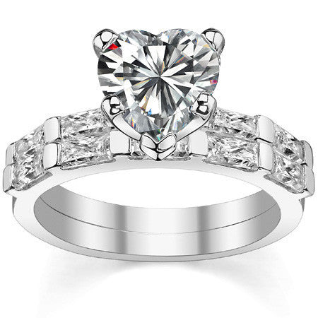 Baguette Moissanite Engagement Ring Setting, 0.40ct