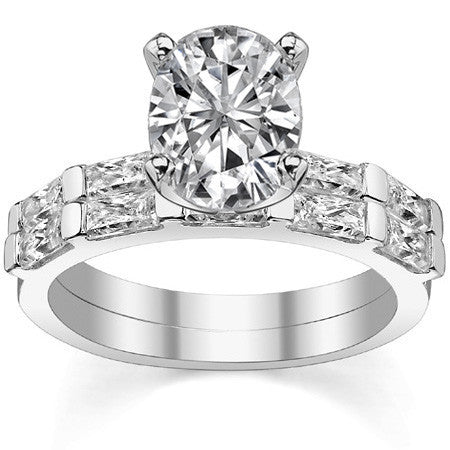 Baguette Moissanite Engagement Ring Setting, 0.40ct