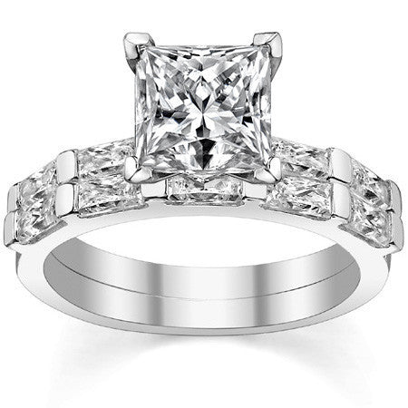 Baguette Moissanite Engagement Ring Setting, 0.40ct