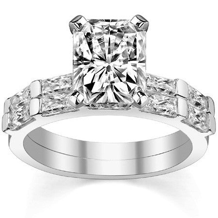 Baguette Moissanite Engagement Ring Setting, 0.40ct