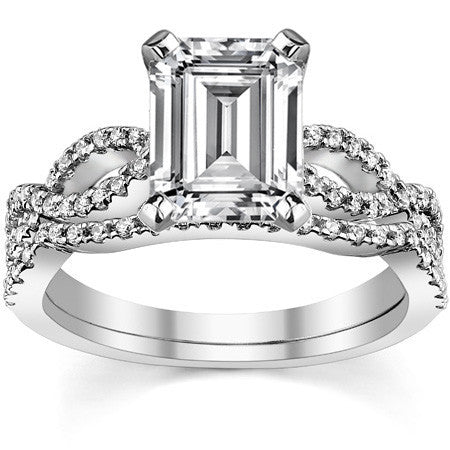 Round Diamond & Moissanite Infinity Style Engagement Ring