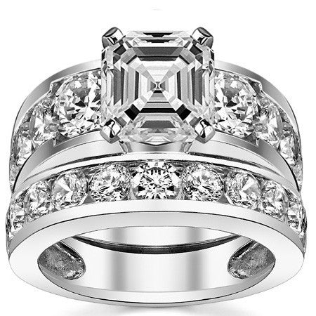 Round Brilliant Moissanite Engagement Ring Setting 2.4ct