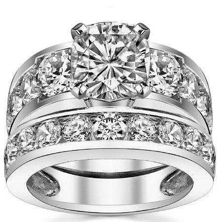 Round Brilliant Moissanite Engagement Ring Setting 2.4ct