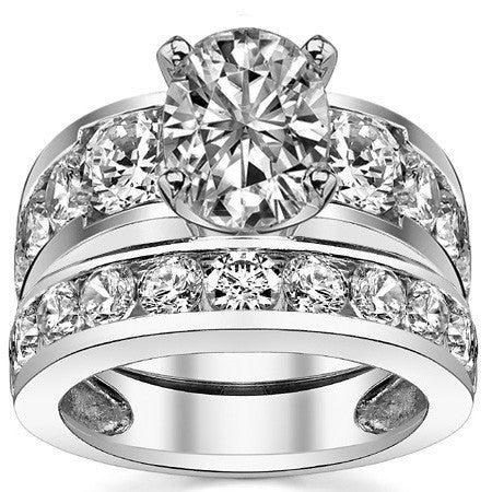 Round Brilliant Moissanite Engagement Ring Setting 2.4ct