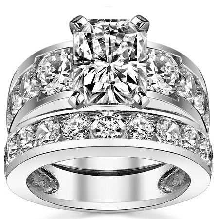 Round Brilliant Moissanite Engagement Ring Setting 2.4ct