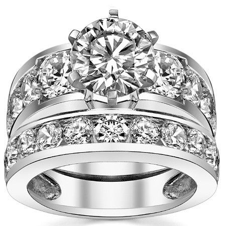 Round Brilliant Moissanite Engagement Ring Setting 2.4ct