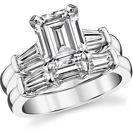 Baguette Moissanite Engagement Ring Setting 0.36ct
