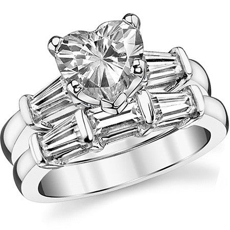 Baguette Moissanite Engagement Ring Setting 0.36ct