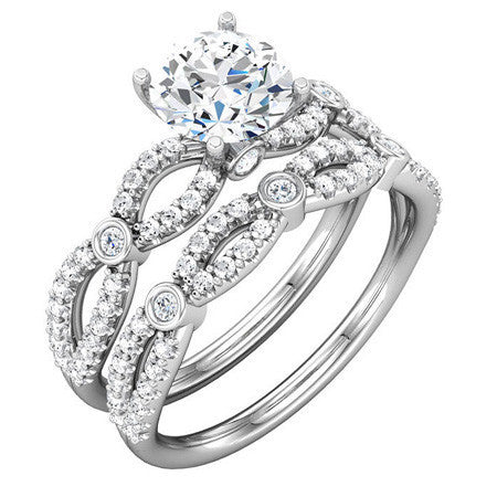 Split Shank Moissanite & Diamond Engagement Ring