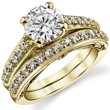 Round Designer Inspired Moissanite Engagement Ring