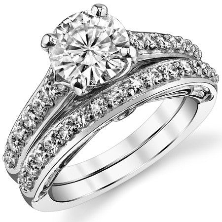 Round Designer Inspired Moissanite Engagement Ring