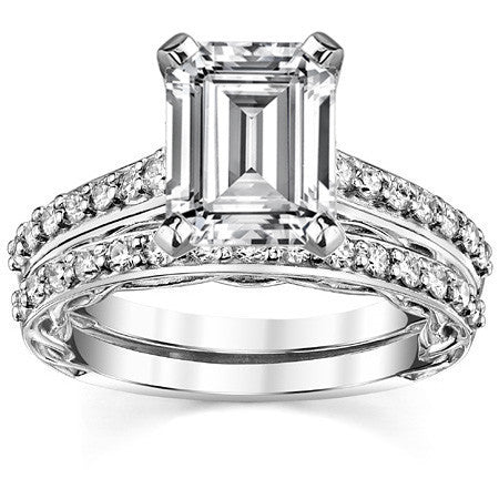Round Brilliant Moissanite Designer Inspired Engagement Ring, 0.28ct