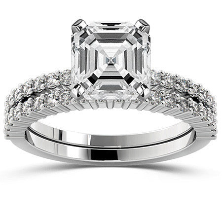 Round Brilliant Moissanite Shared-Prong Semi-Eternity Ring (0.27ct)