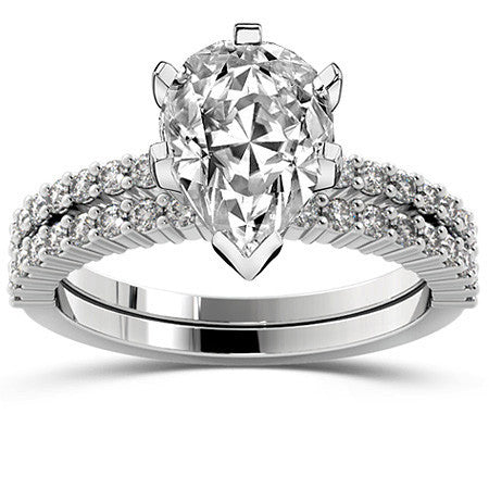 Round Brilliant Moissanite Shared-Prong Semi-Eternity Ring (0.27ct)