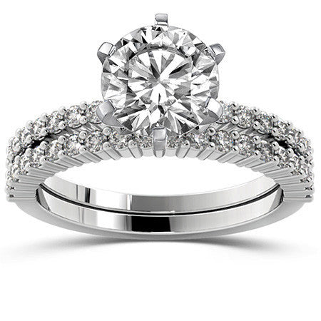 Round Brilliant Moissanite Shared-Prong Semi-Eternity Ring (0.27ct)