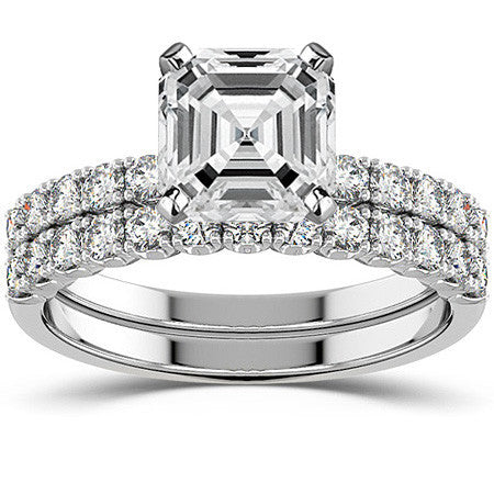 Round Brilliant Moissanite 4-Prong Set Semi-Eternity Ring (0.36ct)